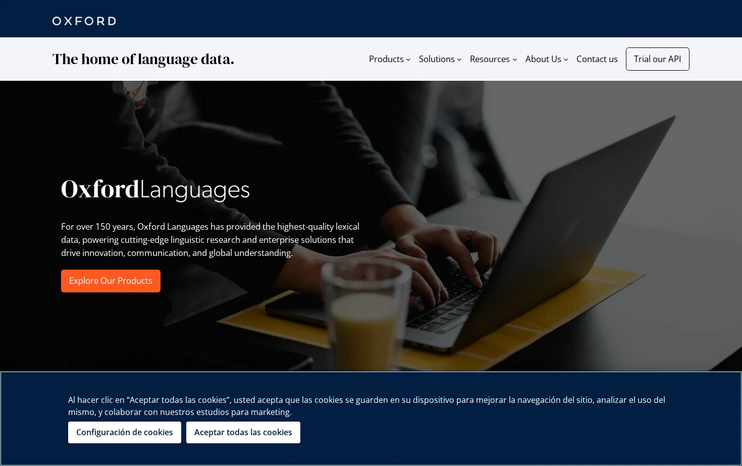 Oxford Languages 页面快照